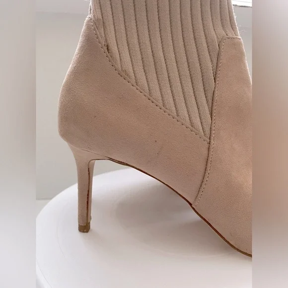 Zara Suede Slip-on Sock Heel ankle Boots - Picture 8 of 10